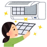 エアコンにフィルターを装着する